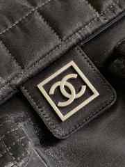 Chanel Black Quilted Nylon Sport Line Handbag Double Bag - 3