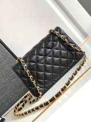 Chanel 24C black symbol flap bag with lambskin bag 20cm - 4