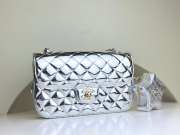 Chanel Mini Flap Bag & Star Coin Purse Silver Metal Pale metallic silver - 1