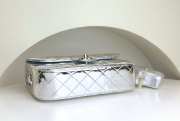 Chanel Mini Flap Bag & Star Coin Purse Silver Metal Pale metallic silver - 2