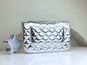 Chanel Mini Flap Bag & Star Coin Purse Silver Metal Pale metallic silver - 5