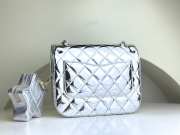 Chanel Mini Flap Bag & Star Coin Purse Silver Metal Pale metallic silver 15x20x6.5cm - 4