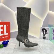 Diesel Knee-high boots in stretch black denim 8.5cm - 2