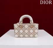 Dior Micro Lady D-Joy Bag Pearl Cannage In White 16.5x6x10cm - 4