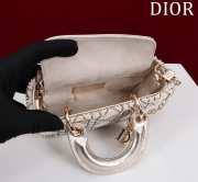 Dior Micro Lady D-Joy Bag Pearl Cannage In White 16.5x6x10cm - 5