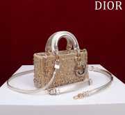 Dior Lady D-Joy Micro Bag Beige-Tone Satin with Gradient Bead Embroidery 16x9x5cm  - 2