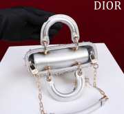 Dior Lady D-Joy Micro Bag Silver-Tone Satin with Gradient Bead Embroidery 16x9x5cm - 5