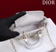 Dior Lady D-Joy Micro Bag Silver-Tone Satin with Gradient Bead Embroidery 16x9x5cm - 2