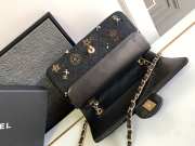 Chanel classic handbag embroidered tweed, glittering stones, glass pearls & gold metallic black 25.5cm - 5