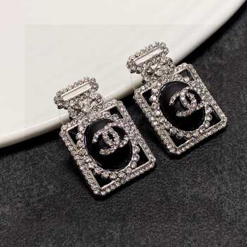 Chanel stone-encrusted perfume bottle earrings