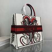 Dior Book Tote Latte Multicolor Cupidon Embroidery Bag 36.5x28x16cm - 4