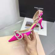 Mach & Mach Double Crystal Bow Pointed Toe Pump Pink Neon - 5