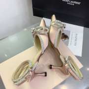 Mach & Mach Double Crystal Bow Pointed Toe Pump Pink - 6