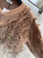 Celine V-neck sweater made of seamless cashmere in brown - 5