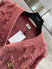 Celine cardigan jacket in brushed mohair in pink  - 5