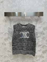 Celine Triomphe tank top in wool fabric in grey - 1