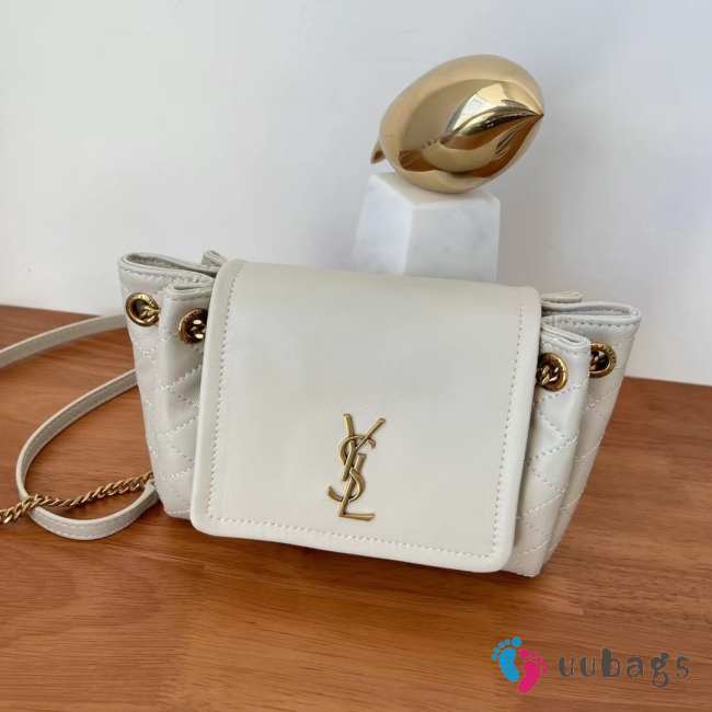 YSL mini Nolita in lambskin white bag 18x13x6cm - 1