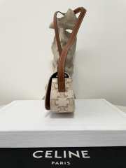 Celine Clutch On Strap Tabou In Triomphe Canvas And Calfskin White/Tan 18x8x5cm - 3