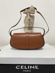 Celine Clutch On Strap Tabou In Triomphe Canvas And Calfskin Brown 18x8x5cm - 4