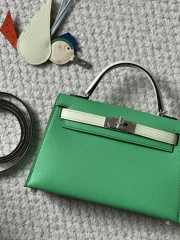 Hermes Mini Kelly Bag In Green 20cm - 3