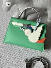 Hermes Mini Kelly Bag In Green 20cm - 4