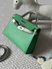 Hermes Mini Kelly Bag In Green 20cm - 6