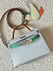 Hermes Mini Kelly Bag In Light Blue 20cm - 3