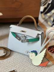 Hermes Mini Kelly Bag In Light Blue 20cm - 4