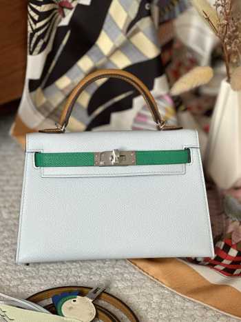 Hermes Mini Kelly Bag In Light Blue 20cm