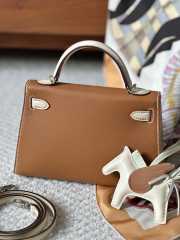 Hermes Mini Kelly Bag In Brown 20cm - 5