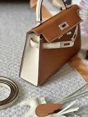 Hermes Mini Kelly Bag In Brown 20cm - 4