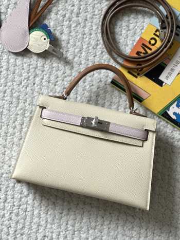 Hermes Mini Kelly Bag In White 20cm