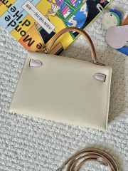 Hermes Mini Kelly Bag In White 20cm - 5