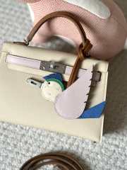 Hermes Mini Kelly Bag In White 20cm - 3