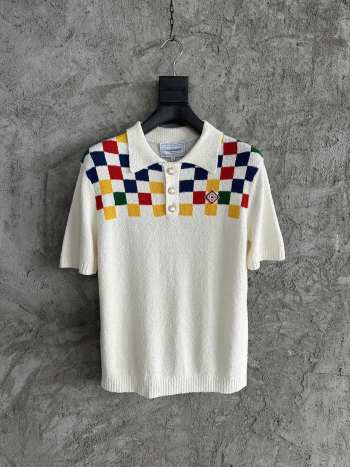 Casablanca Off-White Check Polo