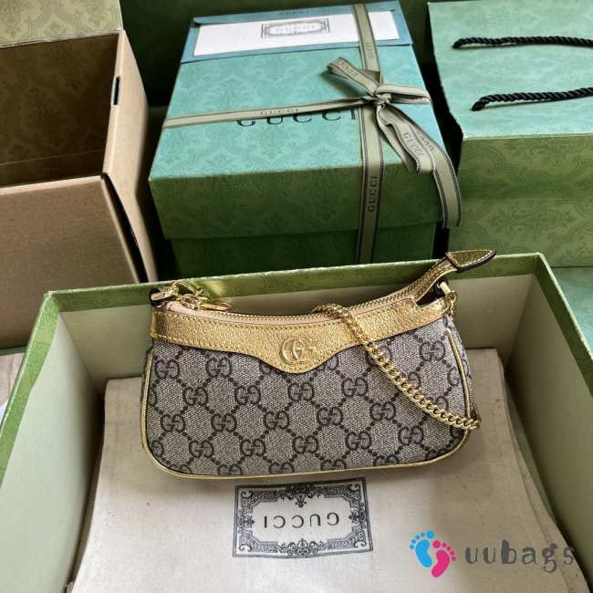 Gucci GG Mini Ophidia Handbag Supreme In Yellow 10x19x3cm - 1