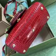 Gucci Horsebit 1955 Crocodile Top Handle Bag In Red 22x16x10.5cm - 2