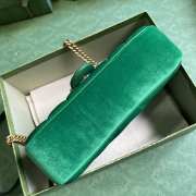 Gucci Marmont Small Shoulder Bag In Green Velvet 26x15x7cm - 2