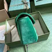 Gucci Marmont Small Shoulder Bag In Green Velvet 26x15x7cm - 4