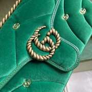 Gucci Marmont Small Shoulder Bag In Green Velvet 26x15x7cm - 6