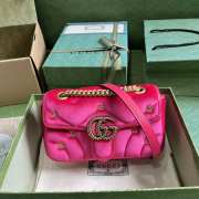 Gucci Marmont Small Shoulder Bag In Pink Velvet 26x15x7cm - 1