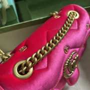 Gucci Marmont Small Shoulder Bag In Pink Velvet 26x15x7cm - 6