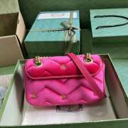 Gucci Marmont Small Shoulder Bag In Pink Velvet 26x15x7cm - 5