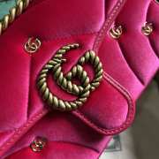 Gucci Marmont Small Shoulder Bag In Pink Velvet 26x15x7cm - 4