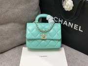 Chanel top handle flap bag AS4543 in green 14x20x7cm - 1