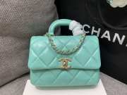 Chanel top handle flap bag AS4543 in green 14x20x7cm - 6