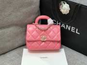 Chanel top handle flap bag AS4543 in pink 14x20x7cm - 1