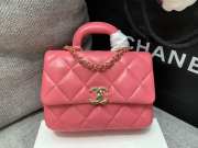 Chanel top handle flap bag AS4543 in pink 14x20x7cm - 6