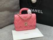 Chanel top handle flap bag AS4543 in pink 14x20x7cm - 3