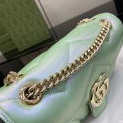 Gucci Marmont bag in green iridescent quilted chevron leather 26x15x7cm - 4